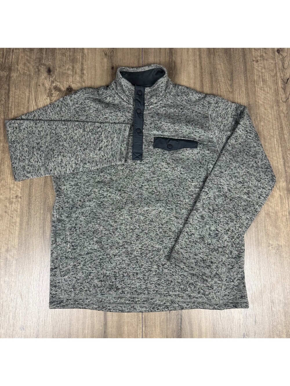 Eddie Bauer Quarter Snap Fleece Sweater Men’s Medium Gray Long Sleeve